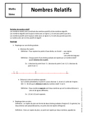 Nombres relatifs - Cours : 9eme Harmos - PDF à imprimer