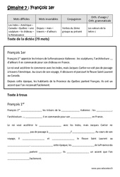 Exercice François 1er  - Verbes du  groupe au présent - Valeurs de la lettre c - Dictée préparée - A trous : 7ème Harmos - Cycle 3 - PDF à imprimer