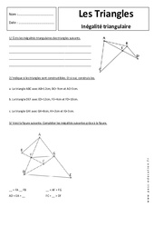 Inégalité triangulaire - Triangles - Exercices corrigés - Géométrie : 9eme Harmos - PDF à imprimer