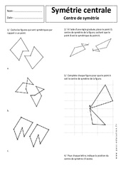 Centre de symétrie - Symétrie centrale - Exercices corrigés - Géométrie : 9eme Harmos - PDF à imprimer