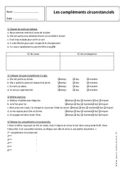 Compléments circonstanciels - Exercices corrigés : 9eme Harmos - PDF à imprimer