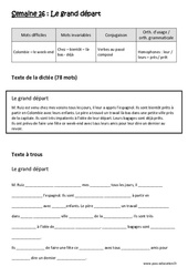 Exercice Le grand départ - Verbes au passé composé - Homophones - Fiches leur - leurs - près - prêt - Dictée préparée - A trous : 7ème Harmos - Cycle 3 - PDF à imprimer