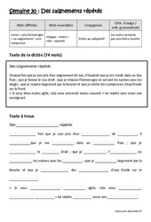 Exercice Des saignements répétés - Verbe au subjonctif - Noms terminés par une lettre muette - Dictée préparée - A trous : 7ème Harmos - Cycle 3 - PDF à imprimer