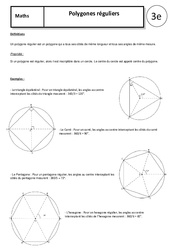 Polygones réguliers - Cours - Géométrie : 11ème Harmos - PDF à imprimer