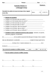 Découpage du temps - Examen Evaluation : 5ème Harmos - PDF à imprimer