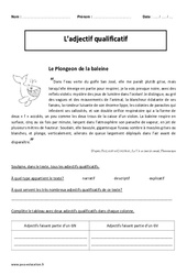 Adjectif qualificatif - Exercices corrigés - Grammaire : 7ème Harmos - PDF à imprimer