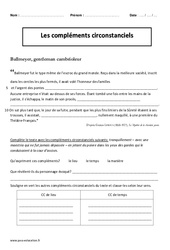 Compléments circonstanciels - Exercices corrigés - Grammaire : 7ème Harmos - PDF à imprimer