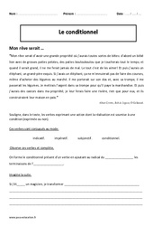 Conditionnel - Exercices corrigés - Conjugaison : 7ème Harmos - PDF à imprimer