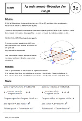 Agrandissement - Réduction d'un triangle - Cours - Géométrie : 11ème Harmos - PDF à imprimer