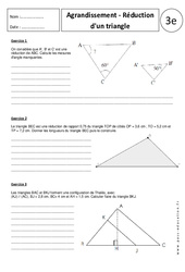 Triangles - Agrandissement - Réduction - Exercices corrigés - Géométrie : 11ème Harmos - PDF à imprimer