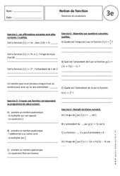 Notion de fonction - Exercices corrigés - Organisation et gestion des données : 11ème Harmos - PDF à imprimer