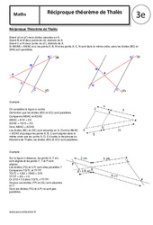 Réciproque théorème de Thalès - Cours - Géométrie : 11ème Harmos - PDF à imprimer