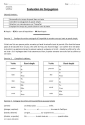 Passé simple - Examen Evaluation : 7ème Harmos - PDF à imprimer