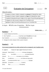 Passé composé - Examen Evaluation : 6ème, 7ème Harmos - PDF à imprimer