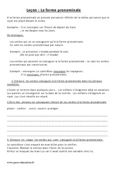 Forme pronominale - Cours, Leçon - Exercices corrigés - Conjugaison : 7ème Harmos - PDF gratuit à imprimer