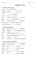 Présent - Futur - Passé composé - Révisions : 5ème Harmos - PDF à imprimer