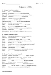 Présent - Futur - Passé composé - Révisions - Conjugaison : 6ème, 7ème Harmos - PDF à imprimer