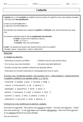 Adverbes - Cours, Leçon - Exercices corrigés - Grammaire : 6ème, 7ème Harmos - PDF gratuit à imprimer