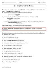 Compléments circonstanciels - Exercices : 6ème, 7ème Harmos - PDF à imprimer