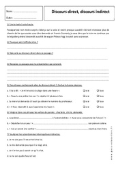 Discours direct - Discours indirect - Exercices corrigés - Grammaire : 9eme Harmos - PDF à imprimer