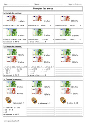 Compter les euros - Exercices corrigés - Grandeurs et mesures : 5ème Harmos - PDF à imprimer