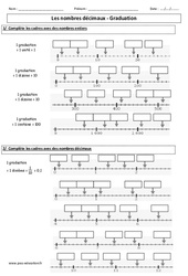 Graduation - Nombres décimaux - Exercices corrigés - Numération : 6ème Harmos - PDF à imprimer