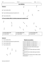 Droites - Exercices corrigés - Géométrie : 4ème Harmos - PDF à imprimer