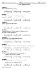 Addition - Soustraction - Multiplication - Problèmes - Exercices corrigés : 6ème, 7ème Harmos - PDF à imprimer