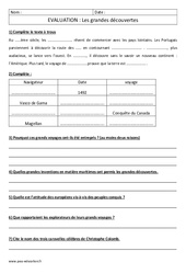 Grandes découvertes - Examen Evaluation : 6ème Harmos - PDF à imprimer