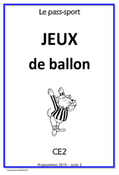 Jeux de ballon - Cycle complet EPS : 5ème Harmos - PDF à imprimer