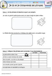 Je lis et je comprends les phrases - Gamme de lecture : 4ème Harmos - PDF à imprimer