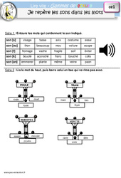 Je repère les sons dans les mots - Gamme de lecture : 4ème Harmos - PDF à imprimer