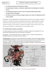 Digestion - Apport des nutriments dans le sang - Cours - SVT : 9eme Harmos - PDF à imprimer