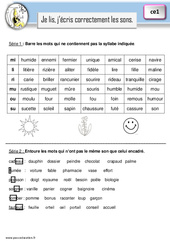 Je lis, j'écris correctement les sons - Gamme de lecture : 4ème Harmos - PDF à imprimer