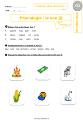 J’entends, je lis et j’écris le son [i] - Exercices  : 4ème Harmos - PDF à imprimer
