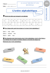 Connaître l’alphabet et l’ordre alphabétique - Exercices corrigés : 4ème Harmos - PDF à imprimer