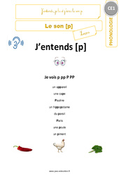 J’entends, je lis et j’écris le son [p] - Cours, Leçon : 4ème Harmos - PDF gratuit à imprimer