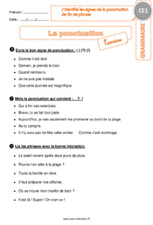 J’identifie les signes de la ponctuation de fin de phrase - Exercices  : 4ème Harmos - PDF à imprimer