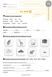 J’entends, je lis et j’écris le son [f] - Exercices  : 4ème Harmos - PDF à imprimer