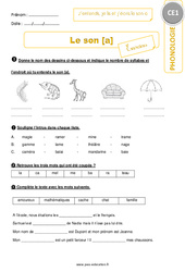 J’entends, je lis et j’écris le son [a] - Exercices avec correction : 4ème Harmos - PDF à imprimer