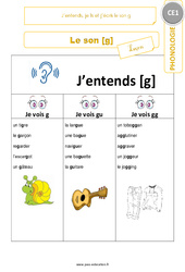 J’entends, je lis et j’écris le son [g] - Cours, Leçon : 4ème Harmos - PDF à imprimer