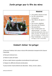 Jardin potager pour la fête des mères - Cadeau - Fête des mères : 4ème, 5ème, 6ème, 7ème Harmos - PDF à imprimer