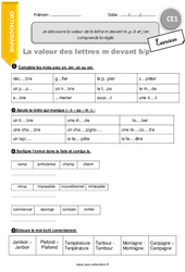 Je découvre la valeur de la lettre m devant m, p, b et j’en comprends la règle - Exercices  : 4ème Harmos - PDF à imprimer