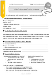 Comment identifier des phrases affirmatives et négatives - Exercices avec correction : 4ème Harmos - PDF à imprimer