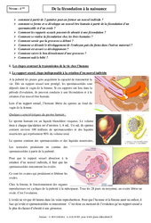 De la fécondation à la naissance - Cours - SVT : 10ème Harmos - PDF à imprimer