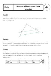 Deux parallèles coupant deux sécantes - Cours - Géométrie : 10ème Harmos - PDF à imprimer