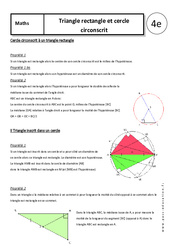 Triangle rectangle - Cercle circonscrit - Cours - Géométrie : 10ème Harmos - PDF à imprimer