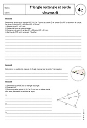 Triangle rectangle - Cercle circonscrit - Exercices corrigés - Géométrie : 10ème Harmos - PDF à imprimer