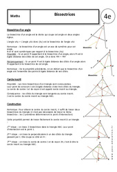 Bissectrices - Cours - Géométrie : 10ème Harmos - PDF à imprimer