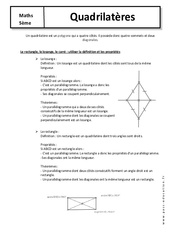 Quadrilatères - Cours - Géométrie : 9eme Harmos - PDF à imprimer